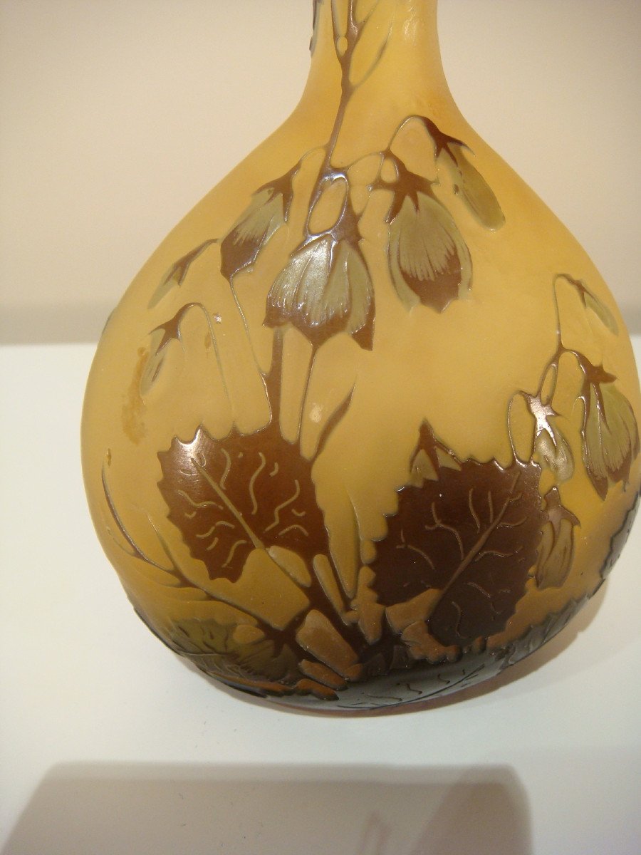 Galle Small Soliflore Vase With Violets Art Nouveau Period -photo-4