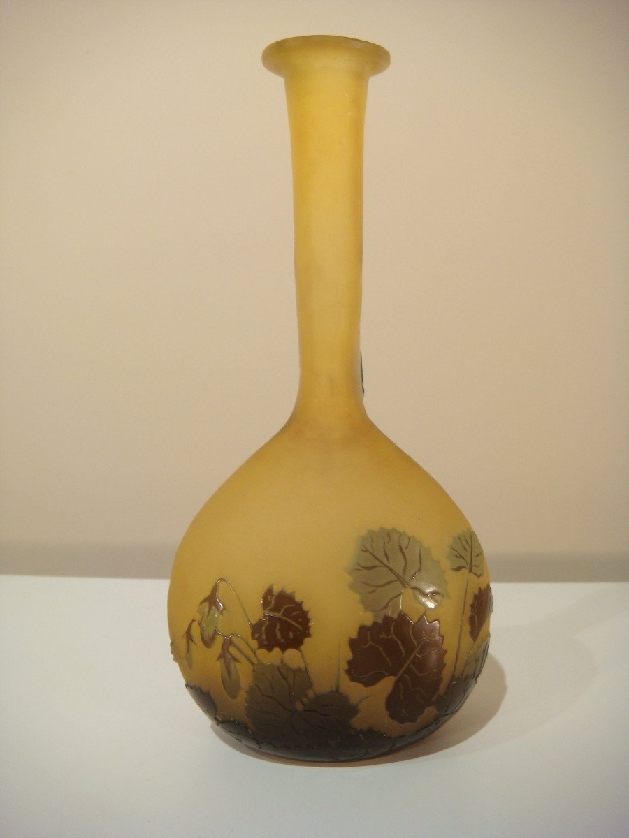 Galle Small Soliflore Vase With Violets Art Nouveau Period -photo-2