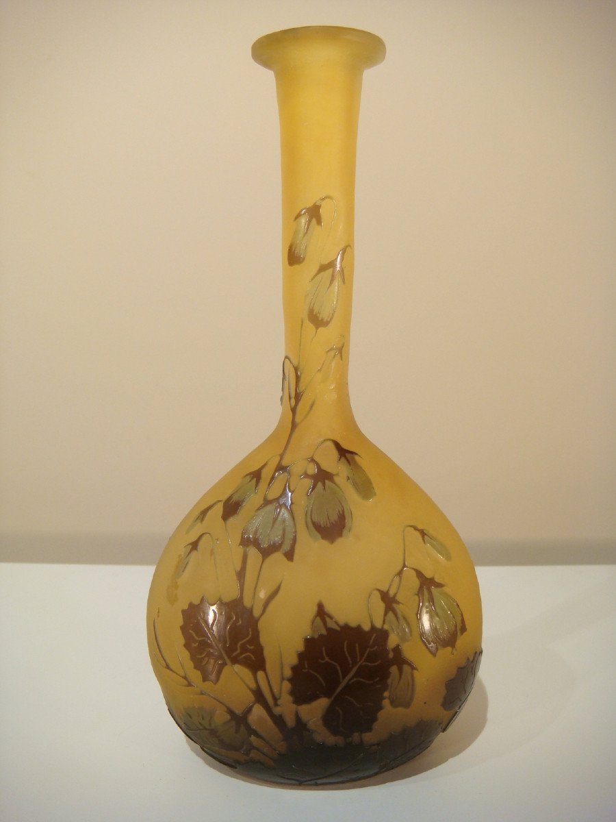 Galle Small Soliflore Vase With Violets Art Nouveau Period -photo-8
