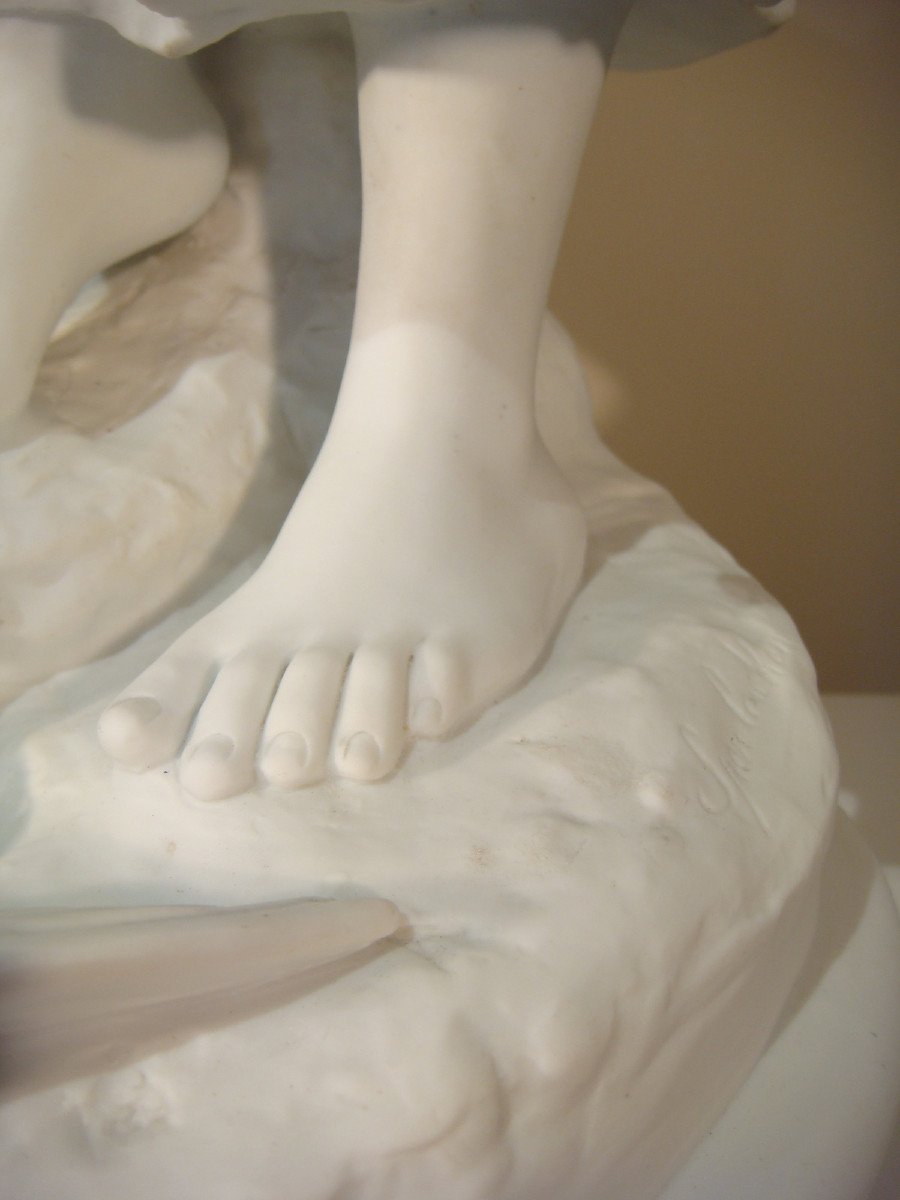 Sculpture Jeune Fille A La Fontaine Biscuit. Sperlacken - Epoque vers 1900 -photo-6