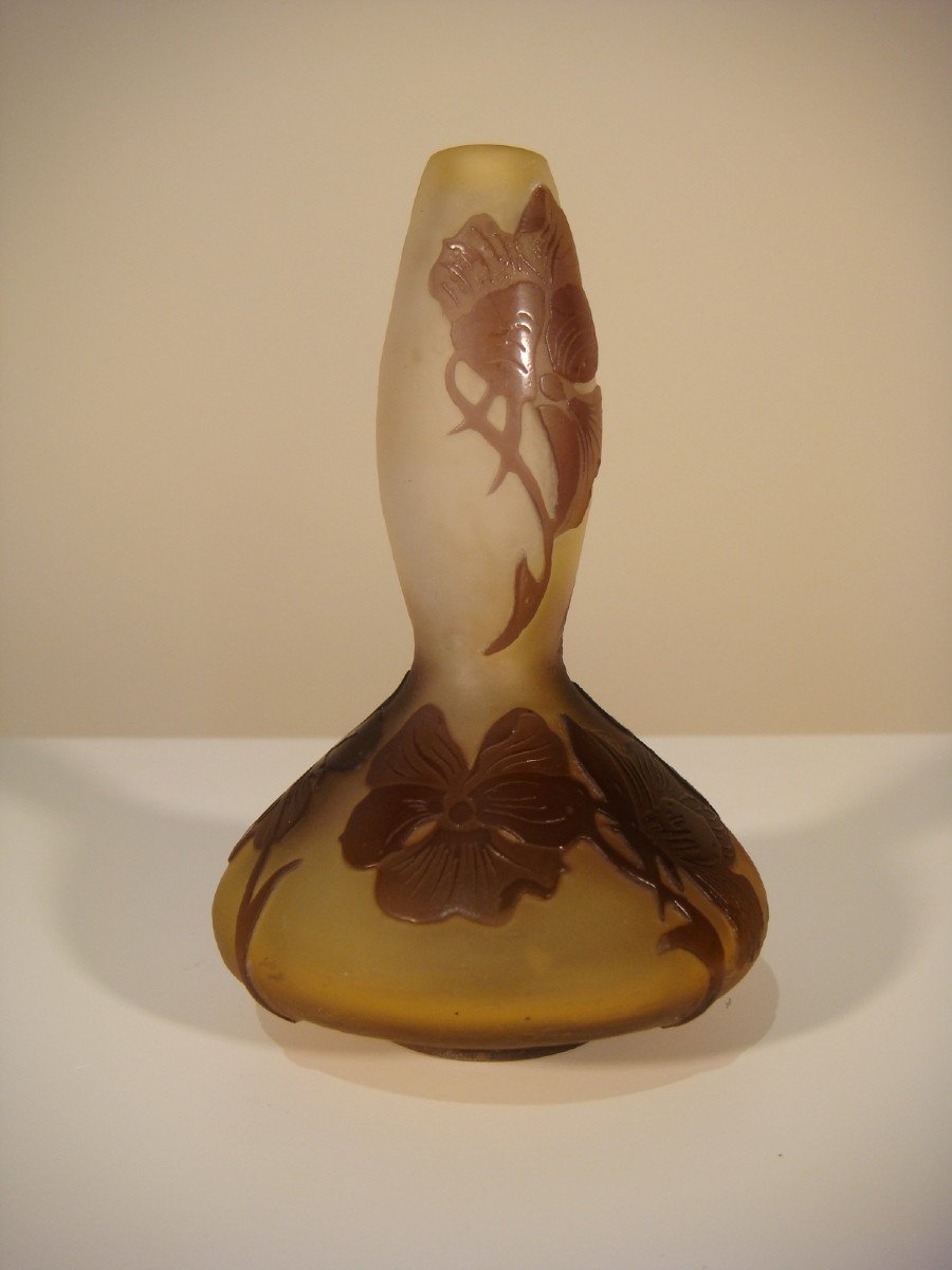 Galle Petit Vase Coloquinte Epoque Art Nouveau-photo-1