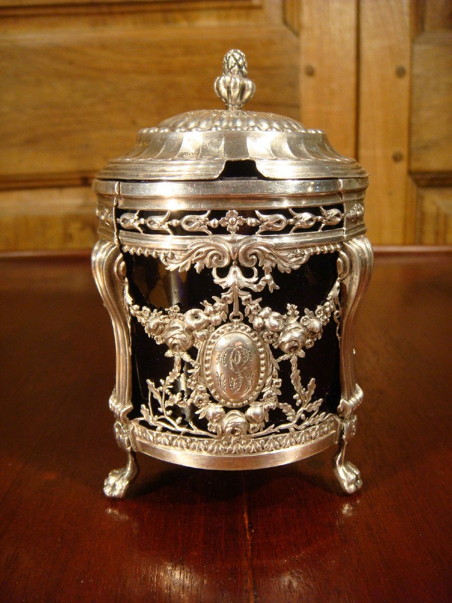 Mustard Pot In Silver Louis XVI Paris Period XVIII -photo-2