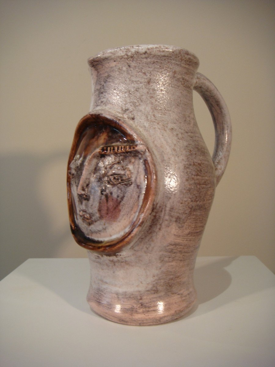 Ceramic Pitcher By Robert And Jean Cloutier Period 20th Century -photo-1