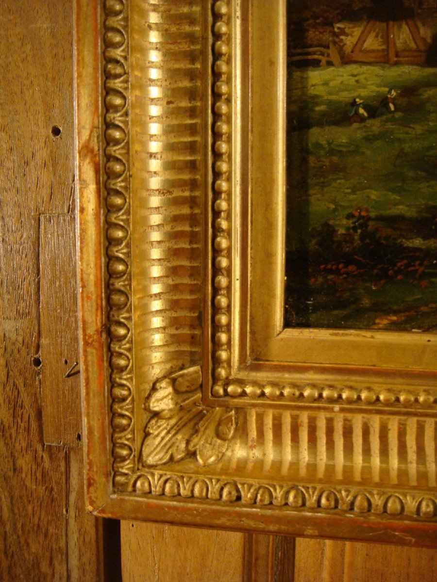 Tableau Huile Sur Toile Bord De Riviere Anime Dupré - Epoque Milieu XIX ème -photo-7