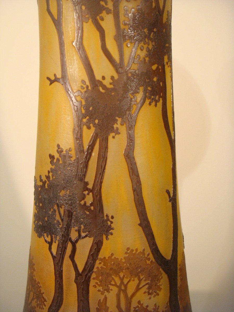 Large Daum Vase In Multilayer Glass Period Around 1910-photo-2