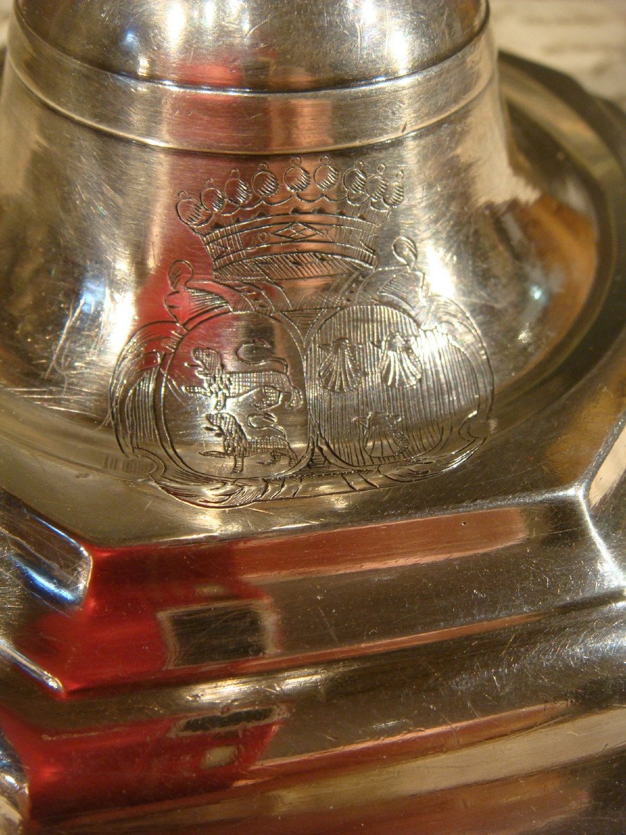 Silver Candle Holder Armory Nicolas Bedane Angers - 18th Century Period -photo-4