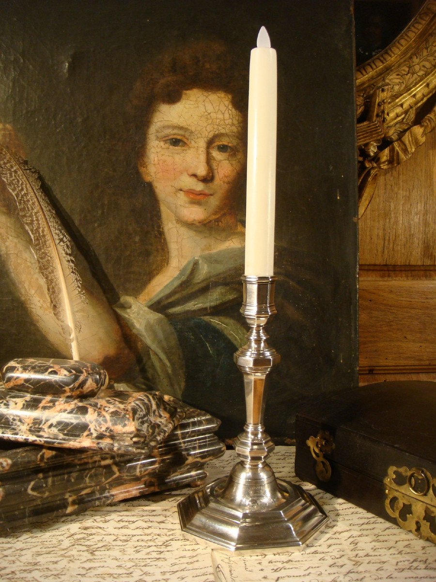 Silver Candle Holder Armory Nicolas Bedane Angers - 18th Century Period 