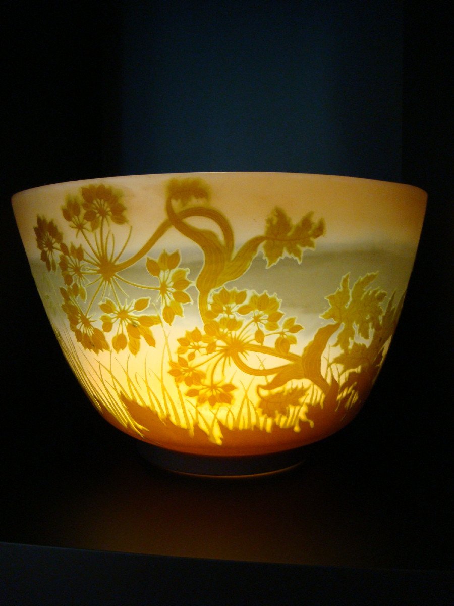 Grande Galle Epoque Multilayer Glass Basin Cup Circa 1900-photo-2