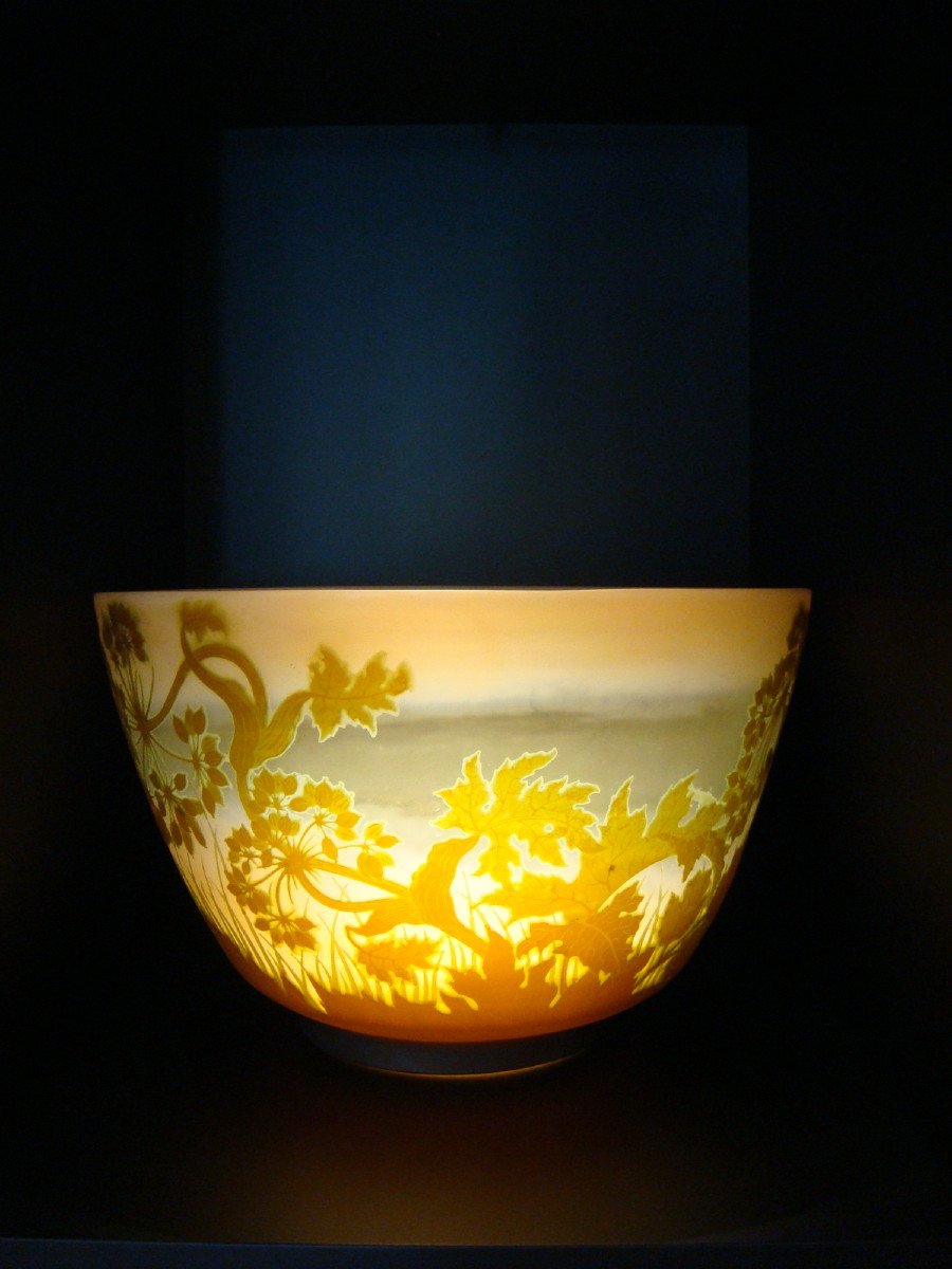 Grande Galle Epoque Multilayer Glass Basin Cup Circa 1900