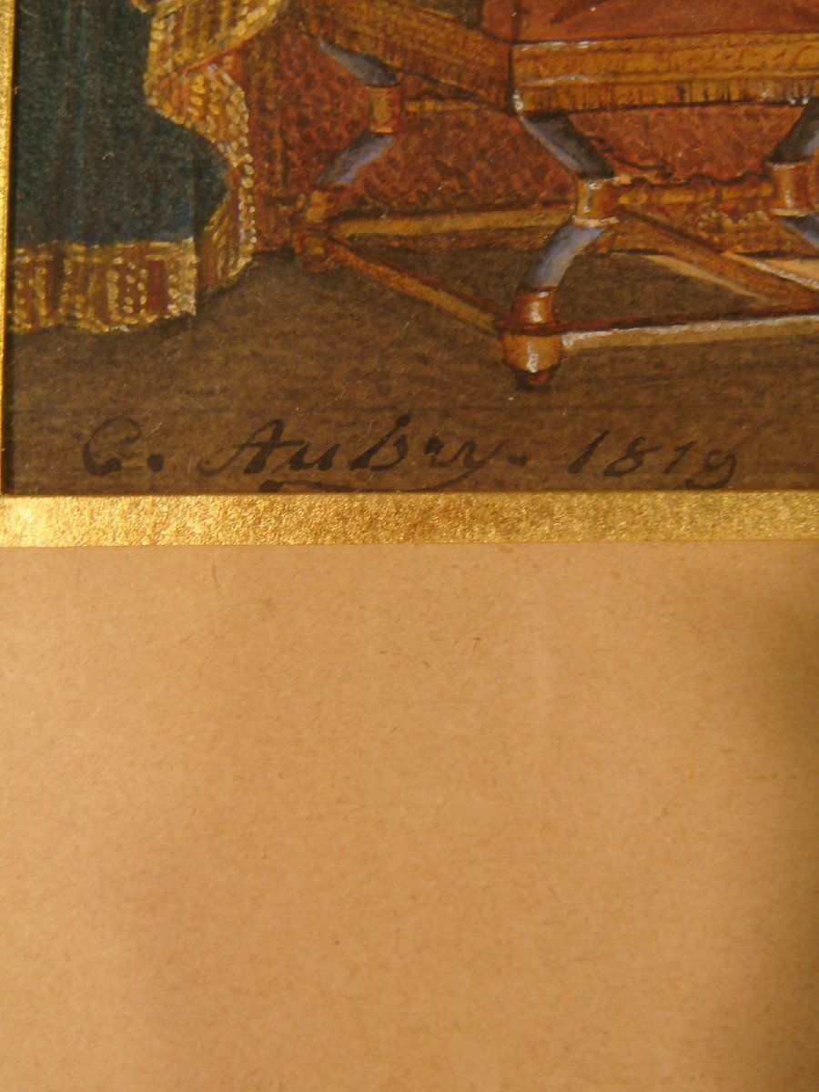 Watercolor Drawing Assassination Of Henri III Charles Aubry - Restoration Period -photo-7