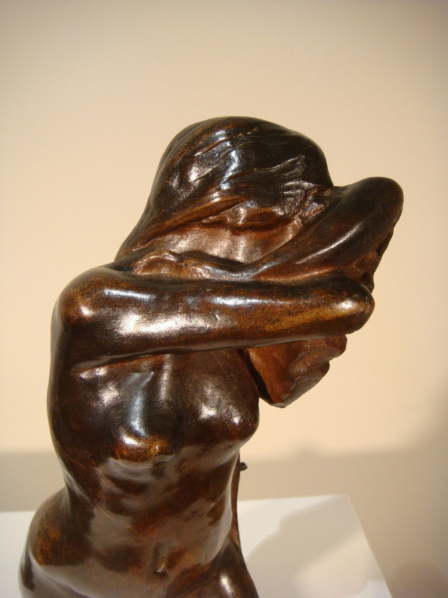 Sculpture En Bronze Jeune Femme Nue -photo-3