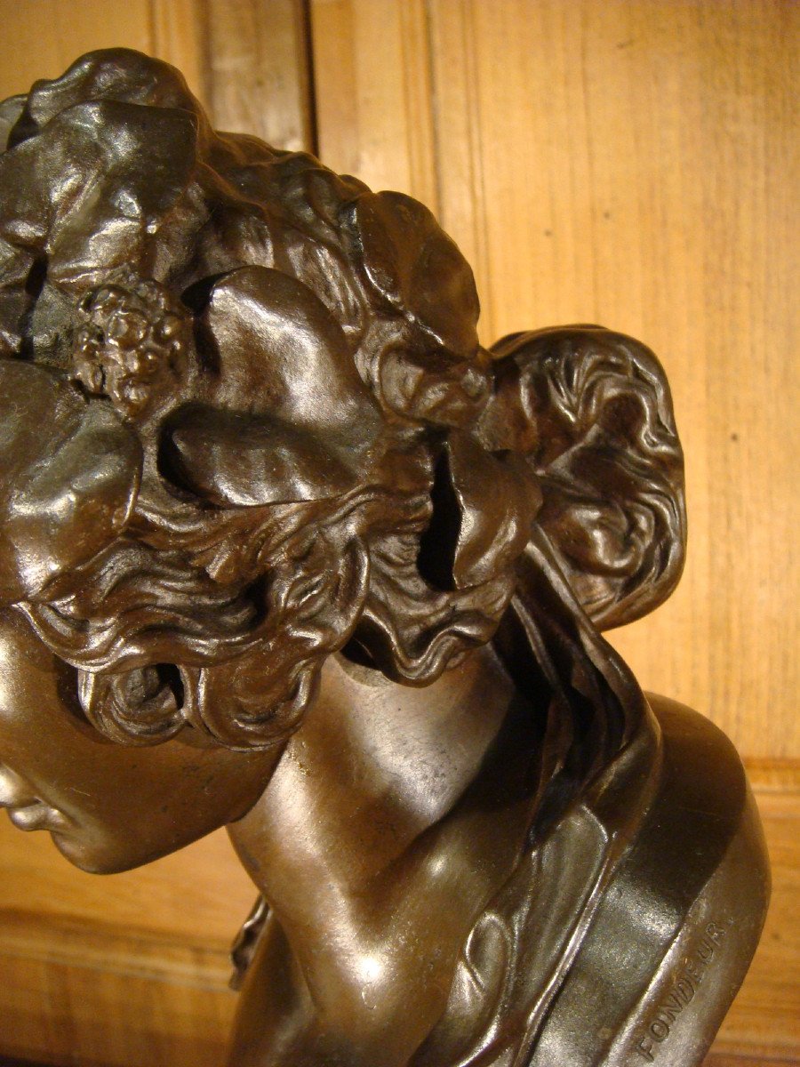 Bacchus In Bronze By Barbedienne, Second Empire Period -photo-1