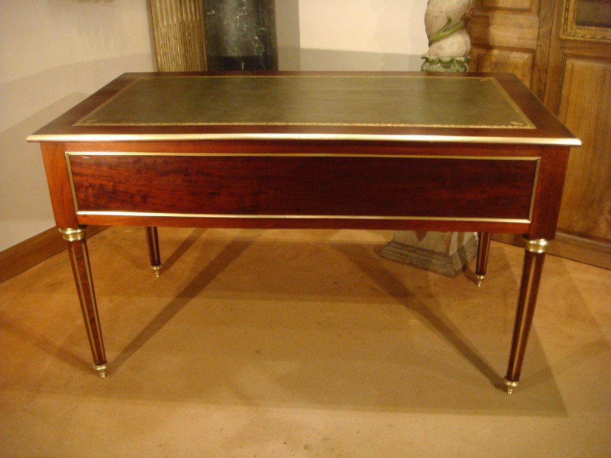 Bureau Plat En Acajou De Style Louis XVI-photo-4