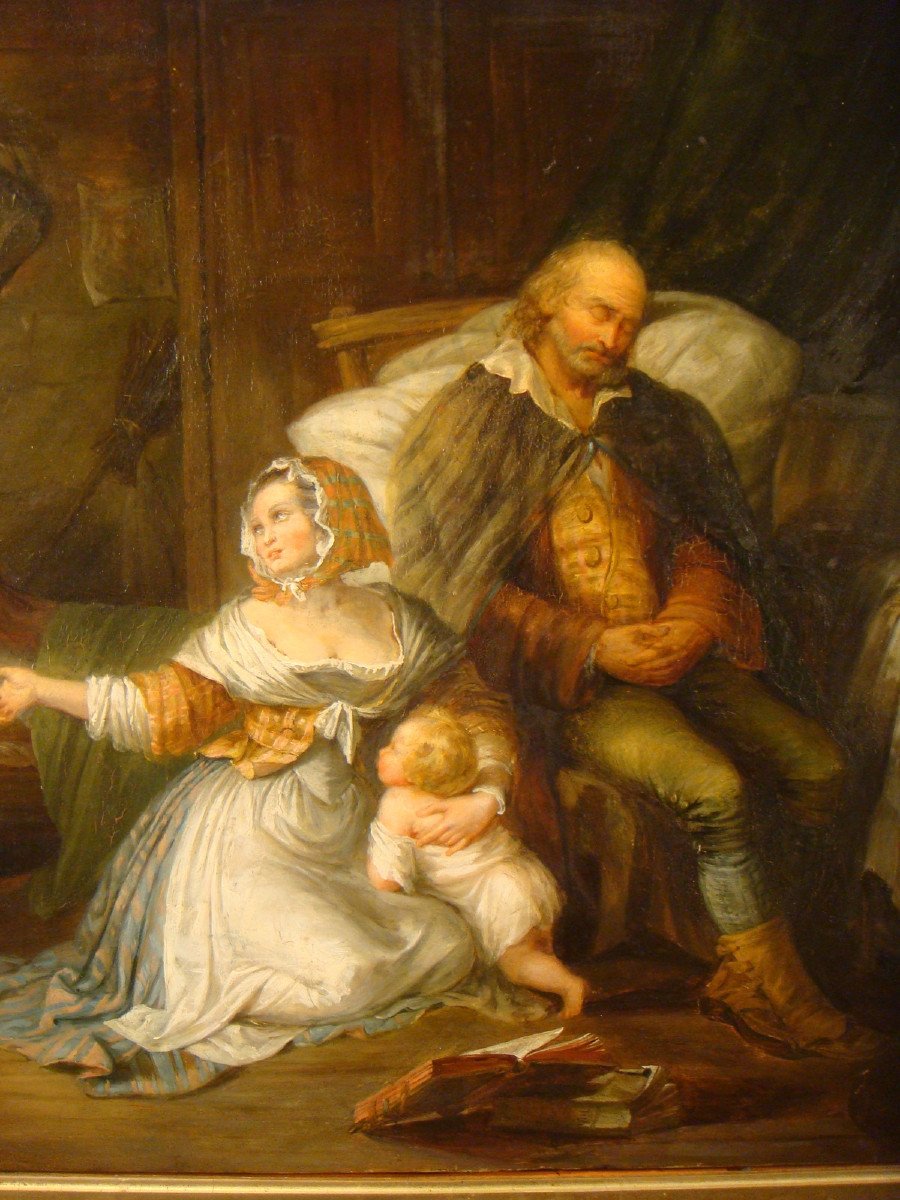 Paire De Tableaux Scenes D’interieur Emma De Bay - Epoque Début XIX ème Siècle-photo-6