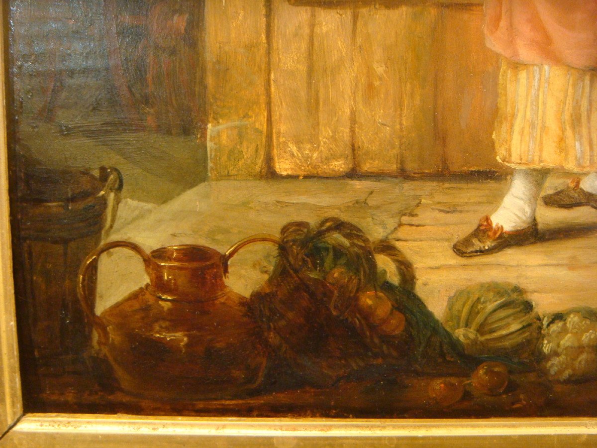 Paire De Tableaux Scenes D’interieur Emma De Bay - Epoque Début XIX ème Siècle-photo-7