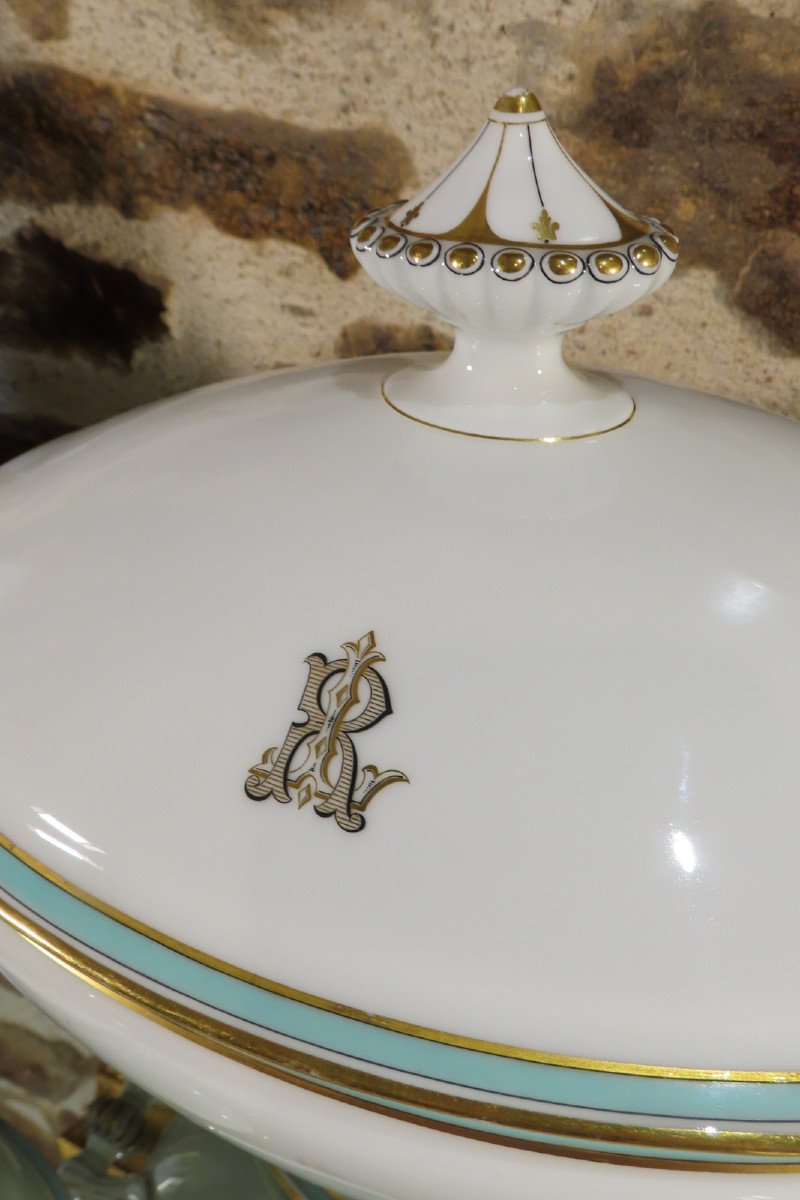 Service De Table En Porcelaine Monogramme Epoque Second Empire-photo-4