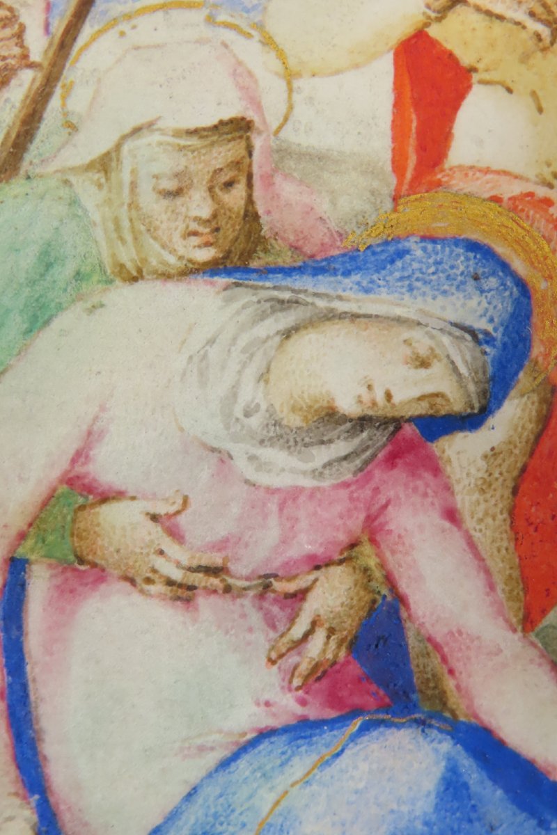 Descent From The Cross Gouache On Vellum Italy Period Early 17th Century -photo-4