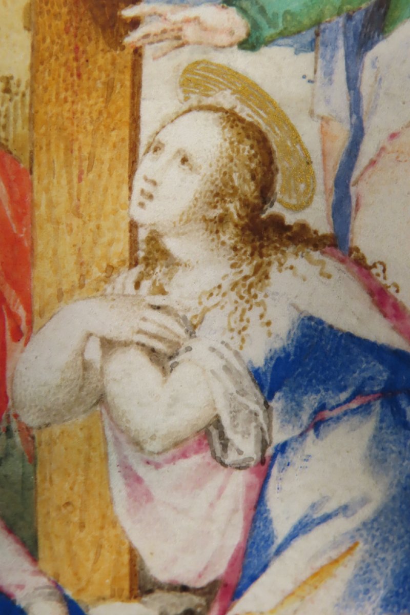 Descent From The Cross Gouache On Vellum Italy Period Early 17th Century -photo-5