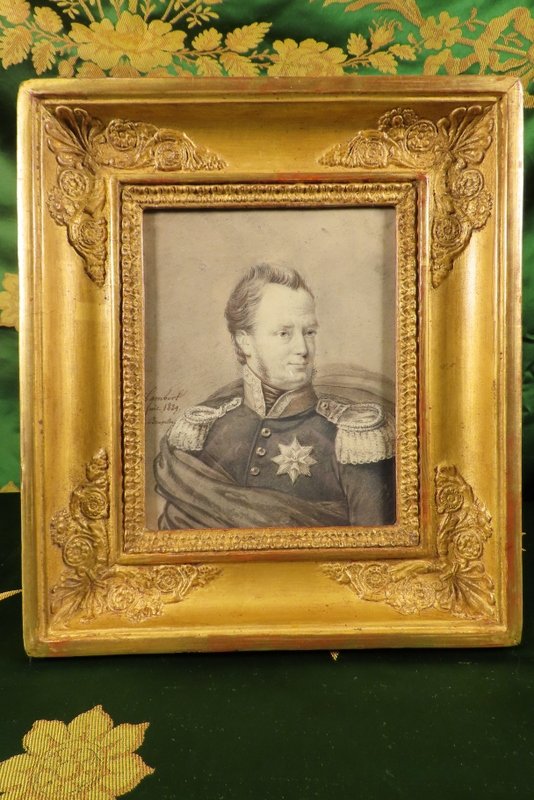Drawing Portrait Of An Officer Lambert Brussels 1829-photo-2
