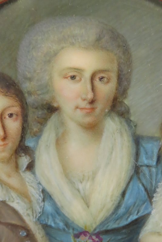 Miniature Portrait De Famille Epoque XVIII ème - Louis XVI -photo-1