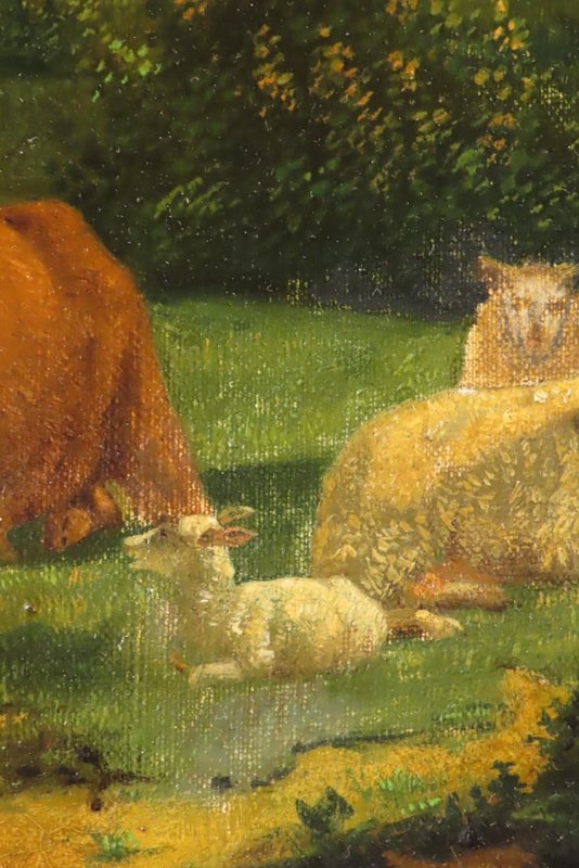 TABLEAU HUILE SUR TOILE SCENE PASTORALE Epoque début XIX ème -photo-2