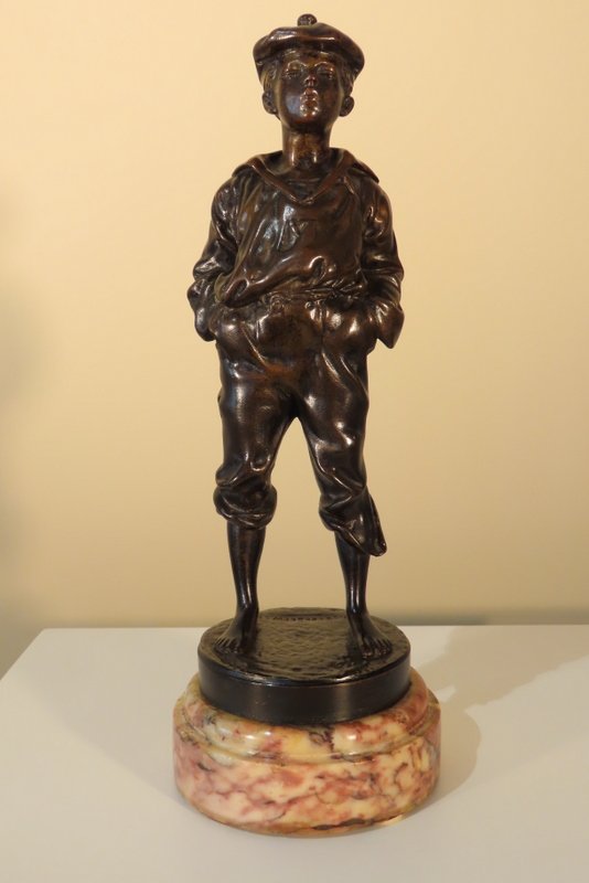 SCULPTURE EN BRONZE LE JEUNE SIFFLEUR Victor SZCZEBLEWSKI -photo-8