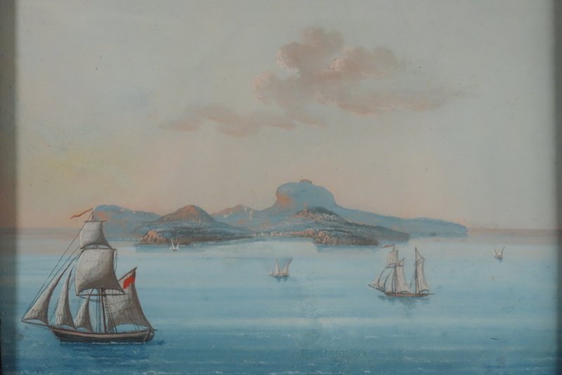 Marine Painting Gouache On Paper Period Early 19th Century -photo-4
