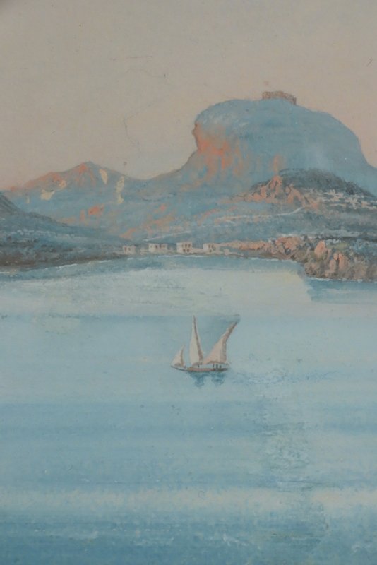 Marine Painting Gouache On Paper Period Early 19th Century -photo-3