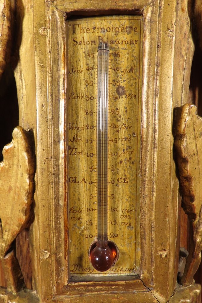 Gilt Wooden Barometer Mossy 18th Century Period-photo-7