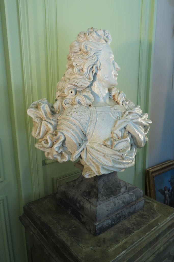 GRAND BUSTE SCULPTURE EN TERRE CUITE VERNISSEE Epoque XIX ème -photo-3