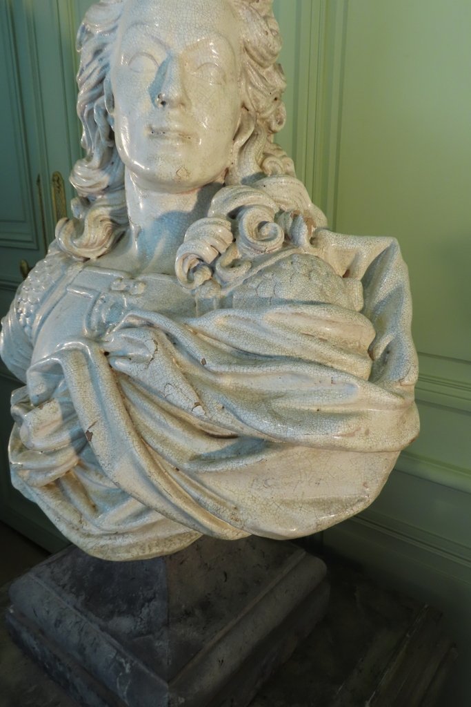 GRAND BUSTE SCULPTURE EN TERRE CUITE VERNISSEE Epoque XIX ème -photo-1