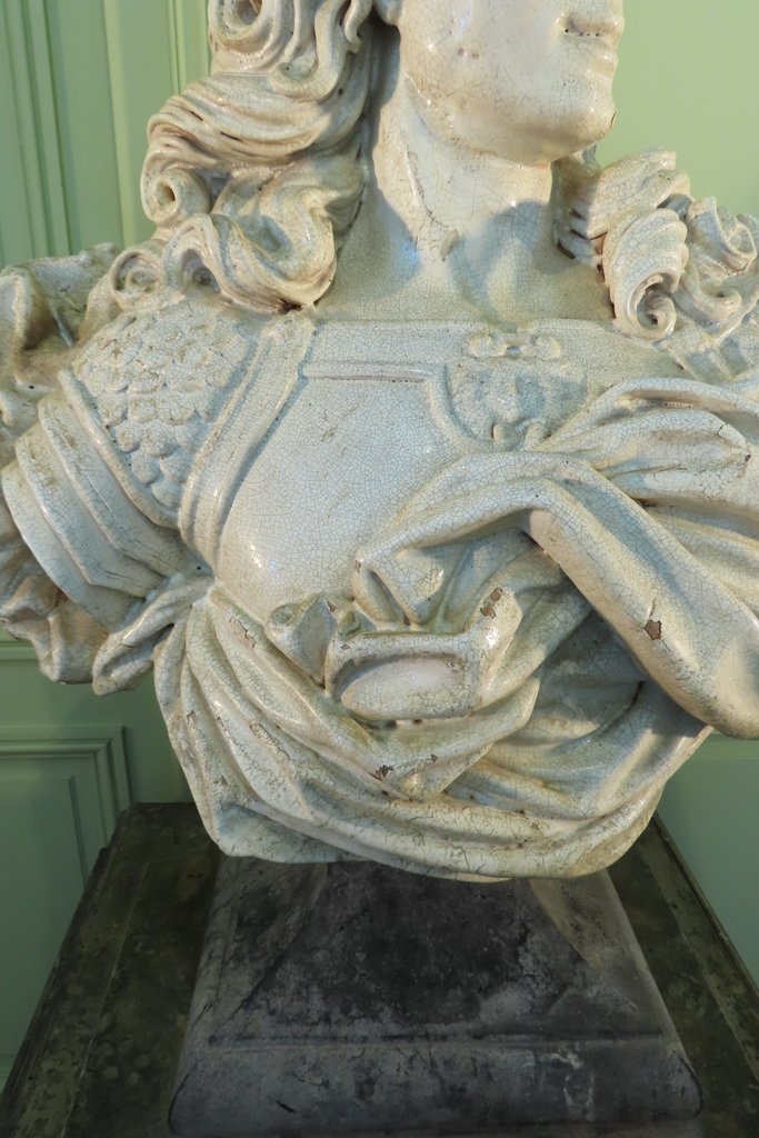 GRAND BUSTE SCULPTURE EN TERRE CUITE VERNISSEE Epoque XIX ème -photo-2