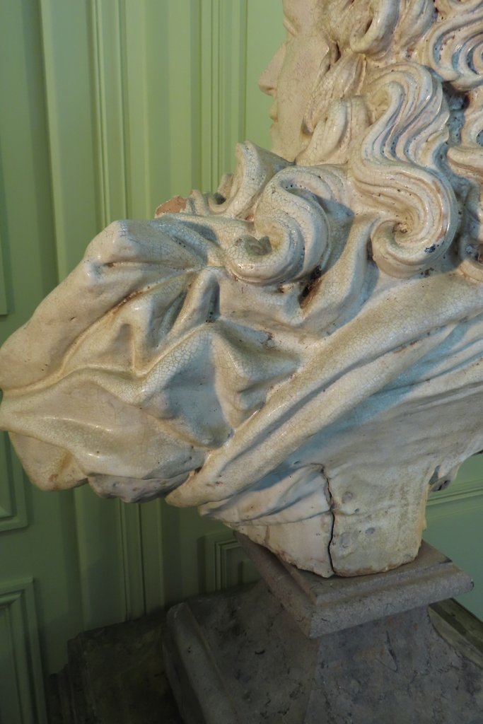 GRAND BUSTE SCULPTURE EN TERRE CUITE VERNISSEE Epoque XIX ème -photo-8