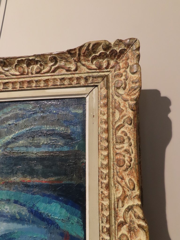 Oil Painting On Canvas Composition Fish Period 1940 - 1950 -photo-5