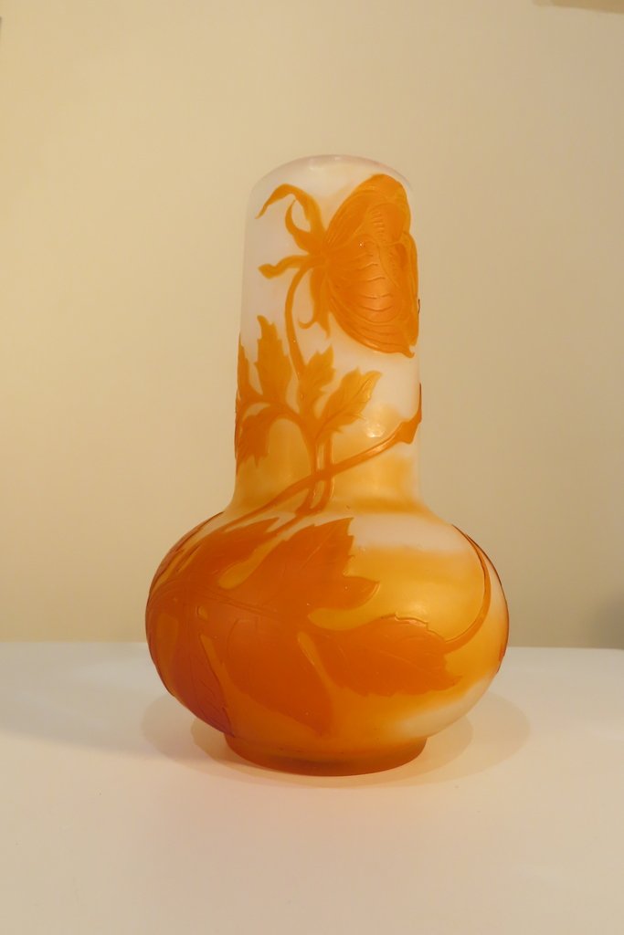 Galle Multi-layer Vase With Orange Floral Decoration-photo-2