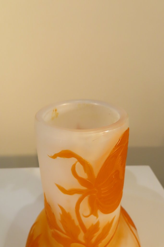 Galle Multi-layer Vase With Orange Floral Decoration-photo-3