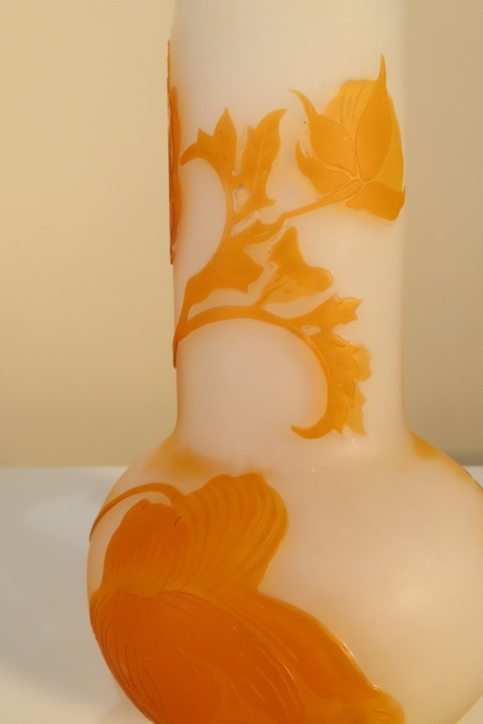 Galle Multi-layer Vase With Orange Floral Decoration-photo-5