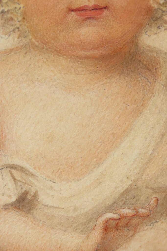 PORTRAIT EN MINIATURE DESSIN D’UN JEUNE ENFANT E.W Thomson - Epoque Restauration -photo-4