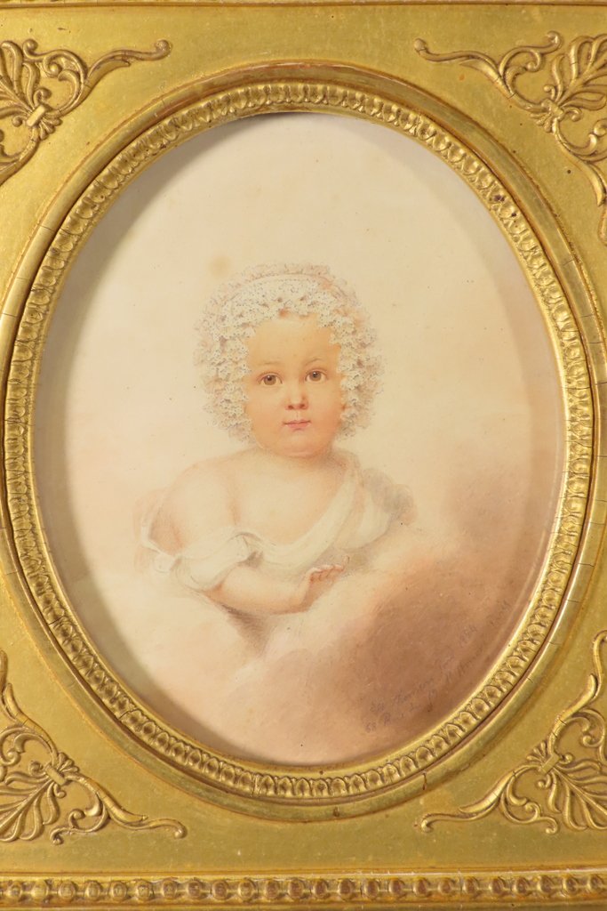 PORTRAIT EN MINIATURE DESSIN D’UN JEUNE ENFANT E.W Thomson - Epoque Restauration -photo-8