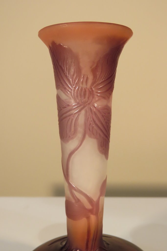 GALLE PETIT VASE SOLIFLORE AUX PENSEES Epoque vers 1900 -photo-3