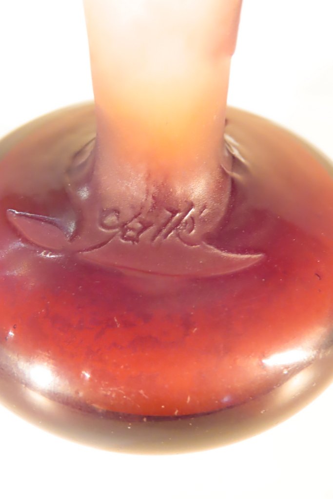 GALLE PETIT VASE SOLIFLORE AUX PENSEES Epoque vers 1900 -photo-5