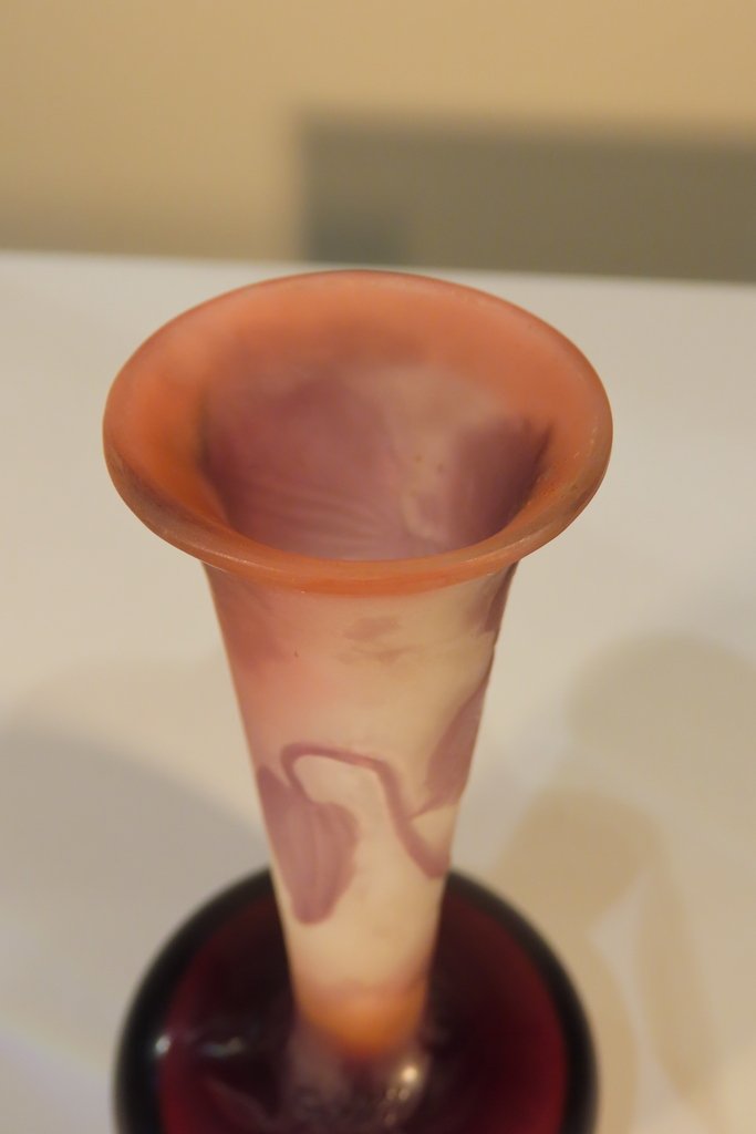 GALLE PETIT VASE SOLIFLORE AUX PENSEES Epoque vers 1900 -photo-6