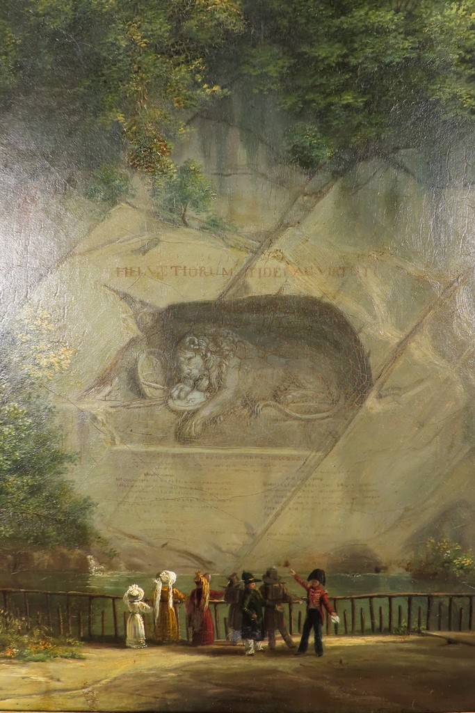 TABLEAU MONUMENT LION DE LUCERNE SUISSE Epoque Première partie du XIX ème 
