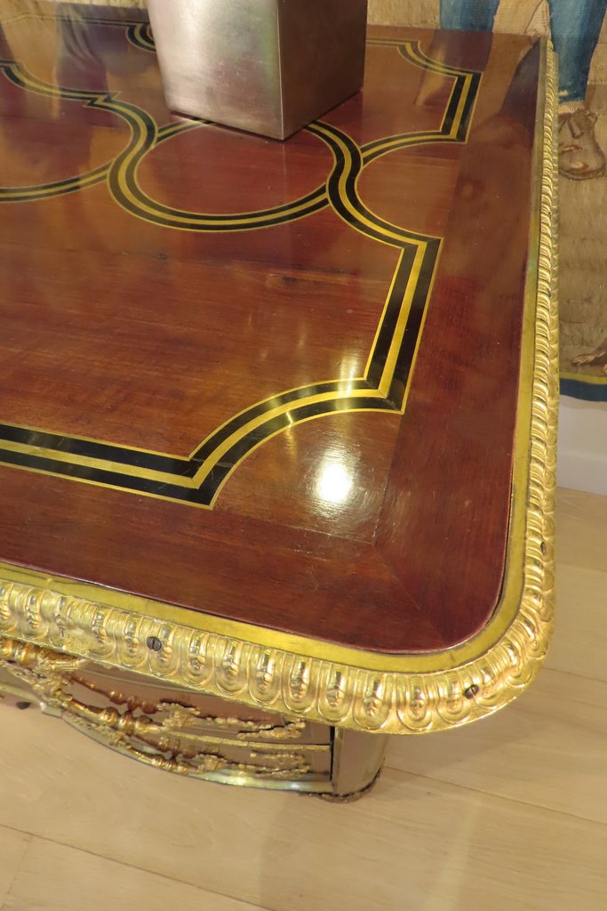 COMMODE REGENCE EN ARBALETE ET BRONZE DORE Epoque début XVIII ème-photo-8
