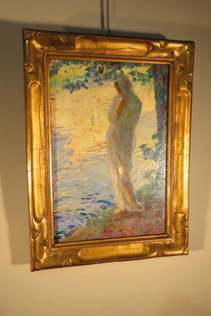 TABLEAU FEMME AU BORD DE L’EAU Epoque début XX ème -photo-2