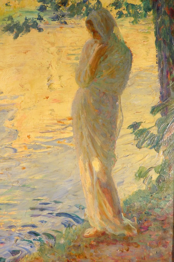 TABLEAU FEMME AU BORD DE L’EAU Epoque début XX ème -photo-4
