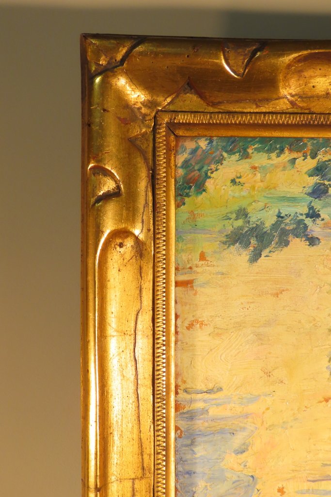 TABLEAU FEMME AU BORD DE L’EAU Epoque début XX ème -photo-7