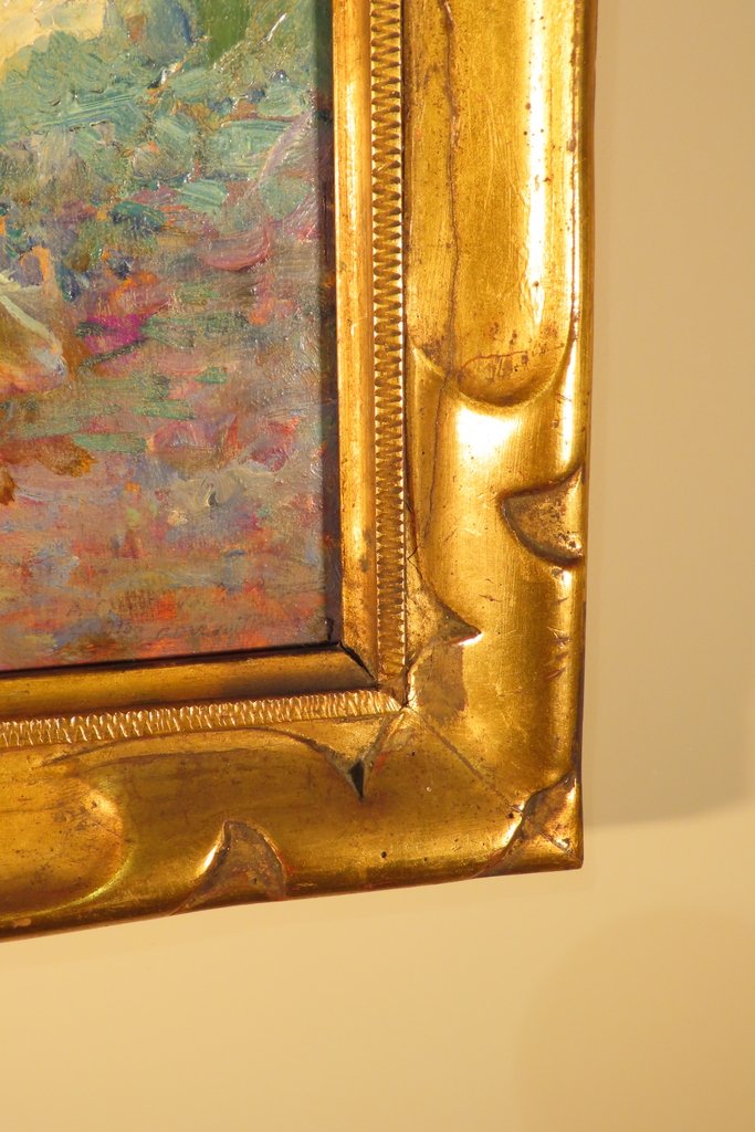 TABLEAU FEMME AU BORD DE L’EAU Epoque début XX ème -photo-8