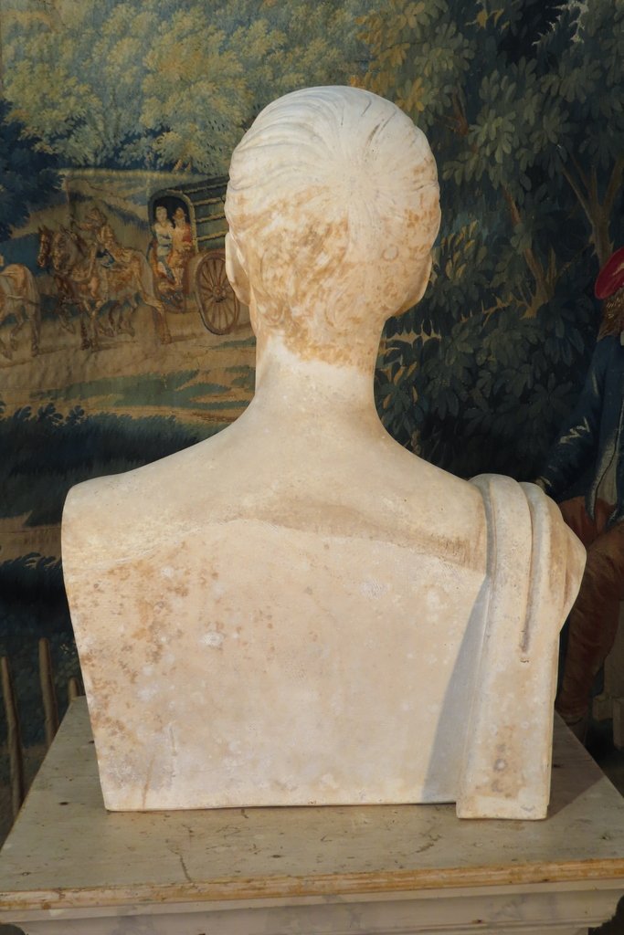 Plaster Bust Of Lamartine 19th Century-photo-3