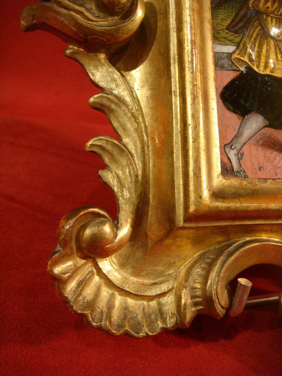 FIXE SOUS VERRE L' ANNONCIATION ITALIE EPOQUE FIN XVIII ème-photo-7